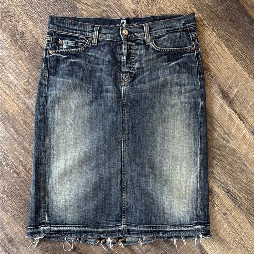 Modest Distressed Denim Skirt